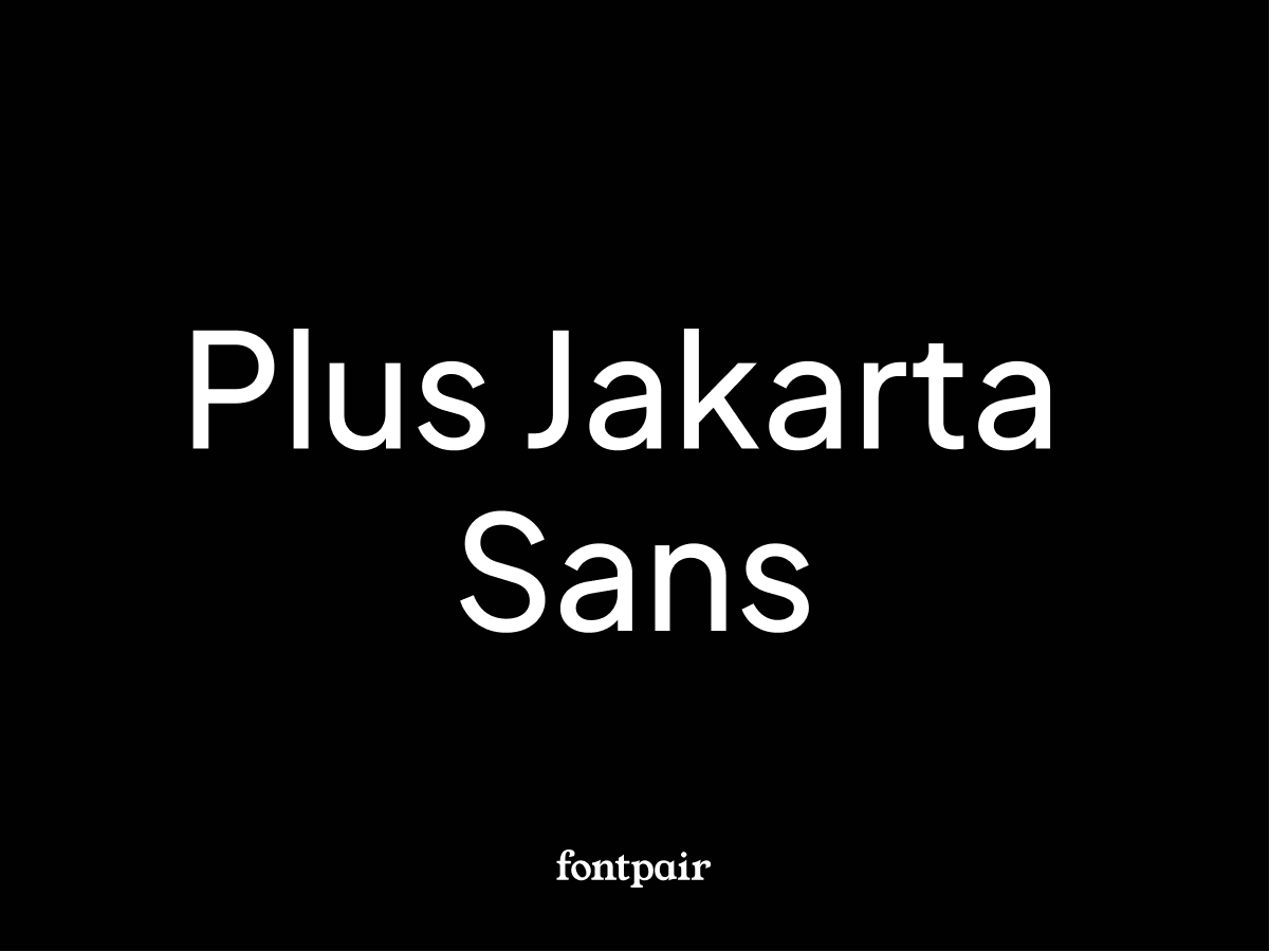 Schriftart Plus Jakarta Sans